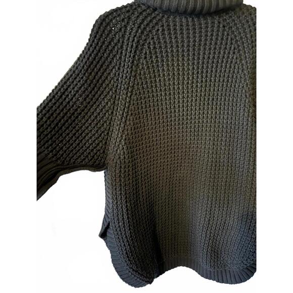 J. Crew Turtleneck Cotton Poncho Sweater M/L - Picture 7 of 11